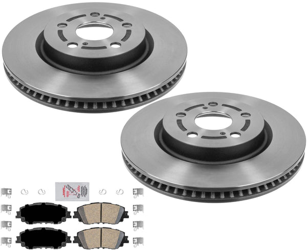 FRT High Carbon AmeriPro Brake Rotors Ceramic Brake Pads for Toyota Venza 21-23
