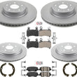 Coated Disc Brake Rotors Disc Brake Pads For Cadillac CTS 16-19 AWD w/345MM Frt