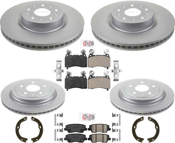 Coated Disc Brake Rotors Disc Brake Pads For Cadillac CTS 16-19 AWD w/345MM Frt