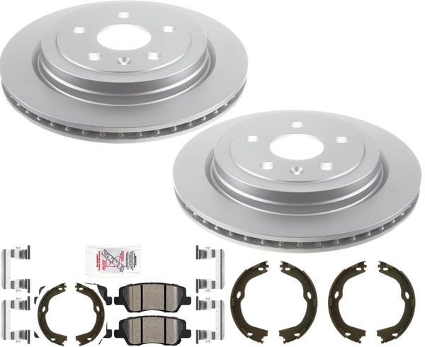 Coated Disc Brake Rotors Disc Brake Pads For Cadillac CTS 16-19 AWD w/315MM Rr
