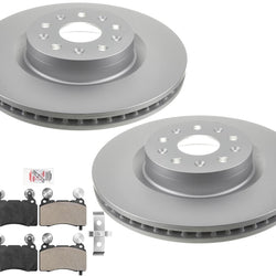 Coated Disc Brake Rotors Disc Brake Pads For Cadillac CTS 16-19 RWD w/321MM Frt