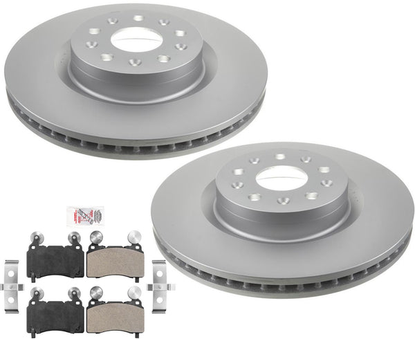 Coated Disc Brake Rotors Disc Brake Pads For Cadillac CTS 16-19 RWD w/321MM Frt