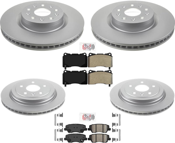 Coated Disc Brake Rotors Disc Brake Pads For Cadillac CTS 14-15 RWD w/321MM Frt