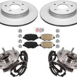 Rear Wheel Bearing Hub Assembly Coated Rotors & Pads For Grand Caravan 2013-20