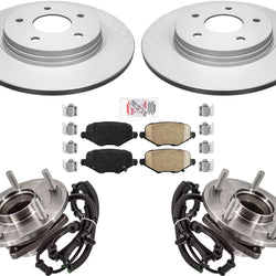 Rear Wheel Bearing Hub Assembly Coated Rotors & Pads For Grand Caravan 2013-20