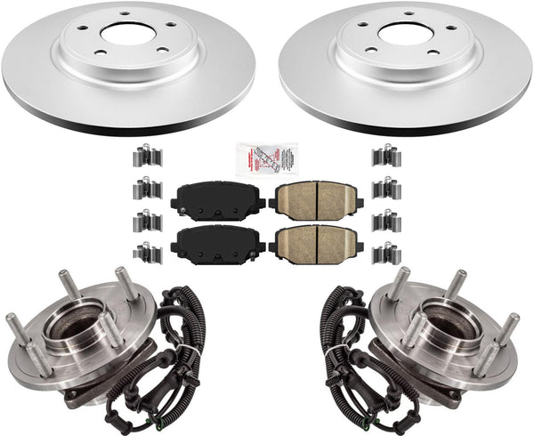 Rear Wheel Bearing Assembly Coated Rotors & Pads For Town & Country 2012-2015