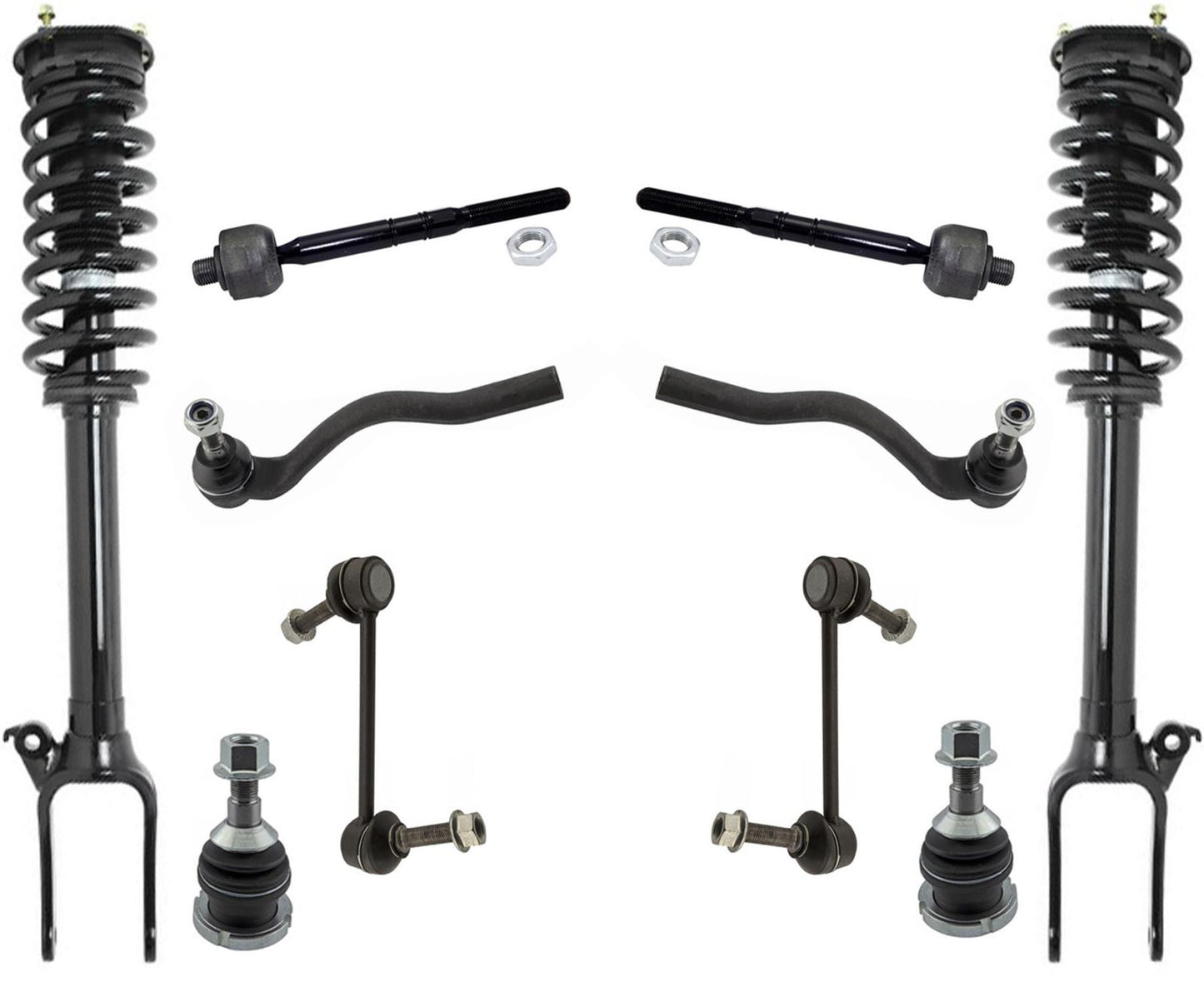 Front Struts Ball Joints Tie Rods & Links For Mercedes Benz ML320 2008-2009