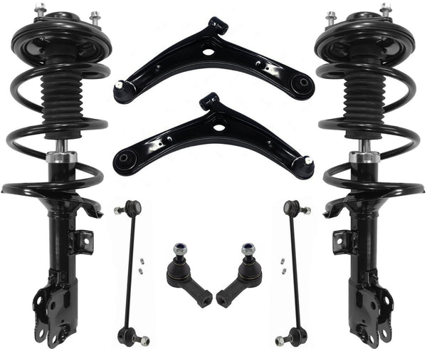 Front Complete Struts Lower Control Arms Tie Rods Links For Lancer ES 2008-2017