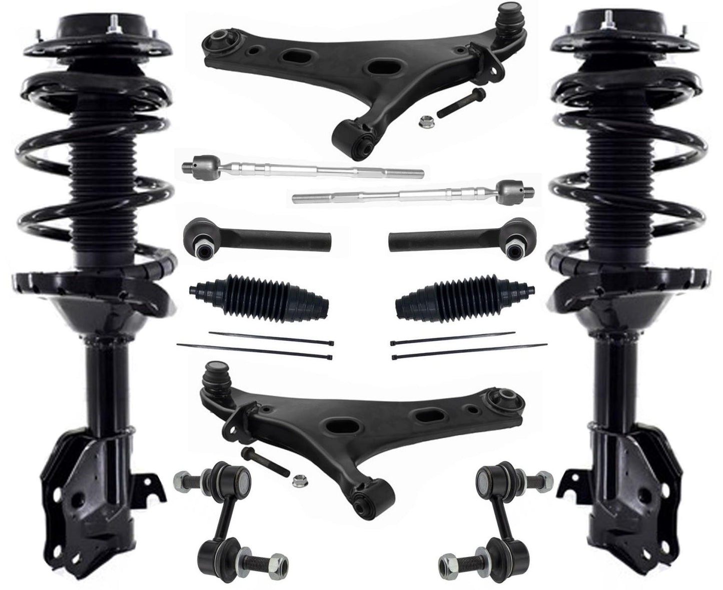 Front Struts Control Arms Tie Rods & Links For Subaru Forester 2.5L 2017-2018