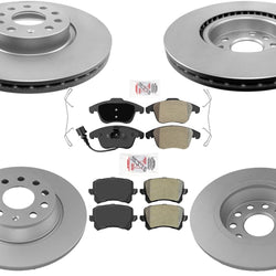 Front and Rear Coated Disc Brake Rotors Brake Pads for Audi Q3 Quattro 2015