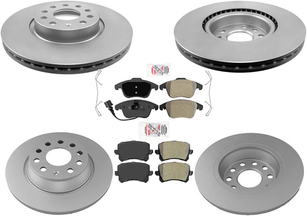 Front and Rear Coated Disc Brake Rotors Brake Pads for Audi Q3 Quattro 2015