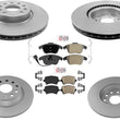 Front and Rear Coated Disc Brake Rotors Brake Pads for Volkswagen Tiguan 09-11