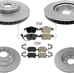 Front and Rear Coated Disc Brake Rotors Brake Pads for Volkswagen Tiguan 09-11