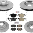 Front and Rear Coated Disc Brake Rotors Brake Pads for Volkswagen Passat 15-21