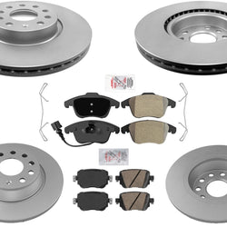 Front and Rear Coated Disc Brake Rotors Brake Pads for Volkswagen Passat 15-21
