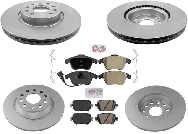 Front and Rear Coated Disc Brake Rotors Brake Pads for Volkswagen Passat 15-21