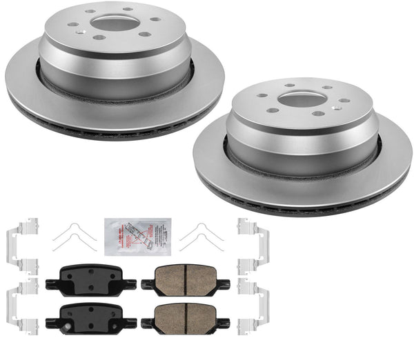 REAR GEO Coated Disc Brake Rotors & Ceramic Pads For GMC Canyon 2021-2022