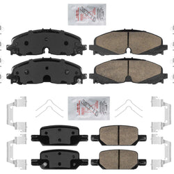 Front and Rear AmerPro Ceramic Pads with Hardware For GMC Canyon 2021-2022