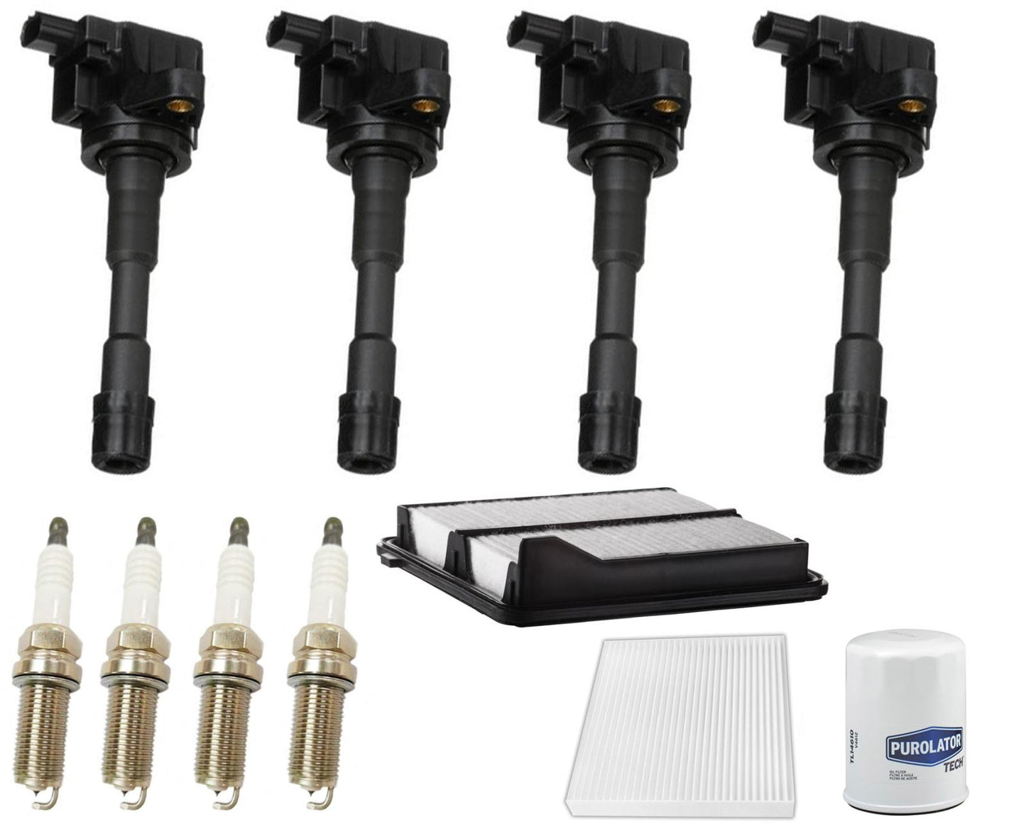 4 bujías y filtros de bobina de encendido directo para Honda Civic 1.3L 2006-2011