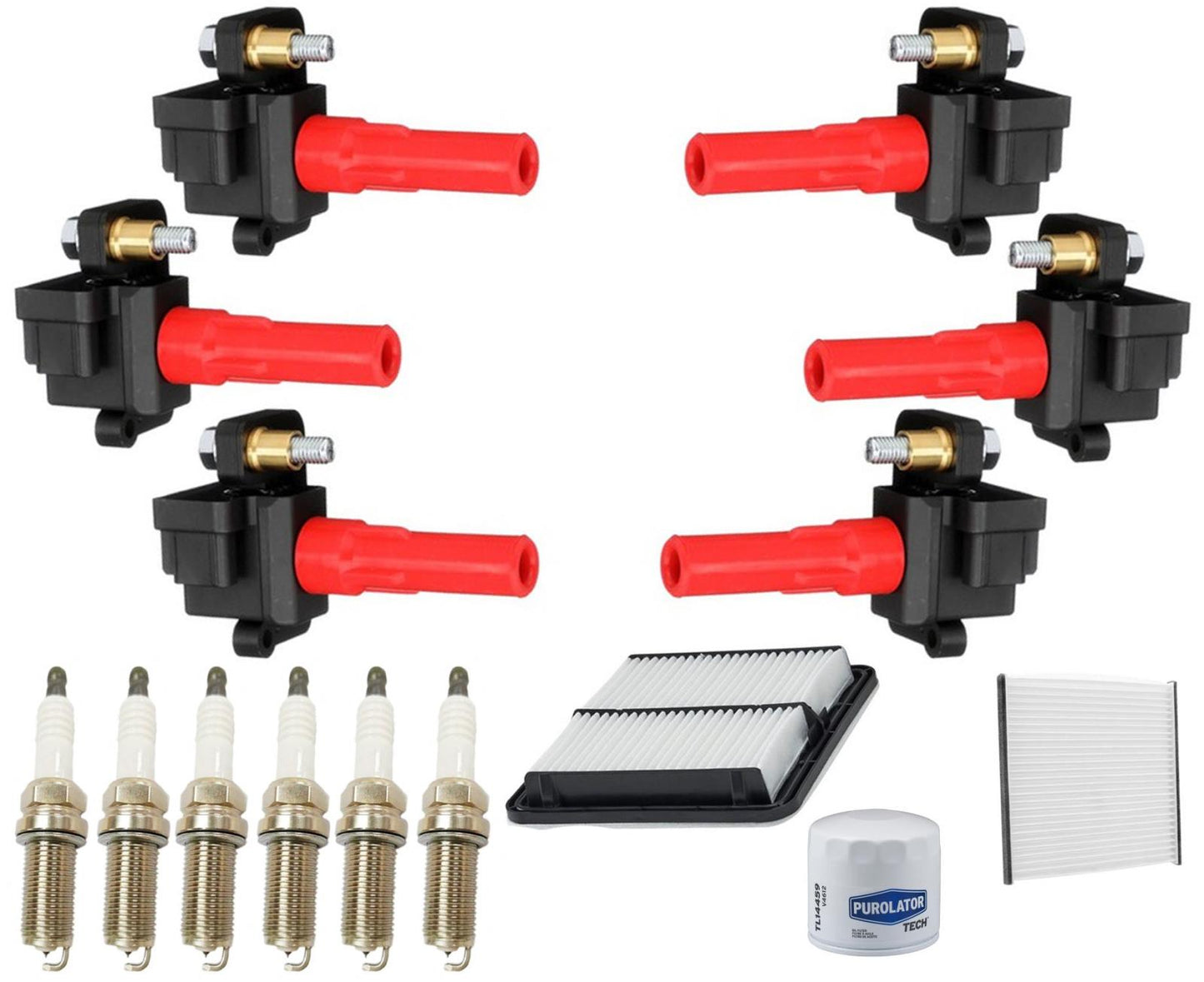 6 bujías y filtros de bobina de encendido directo para Subaru Outback 3.0L 2005-2009