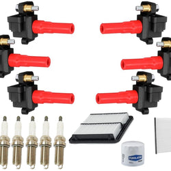 6 Direct Ignition Coil Spark Plugs & Filters For Subaru Outback 3.0L 2005-2009