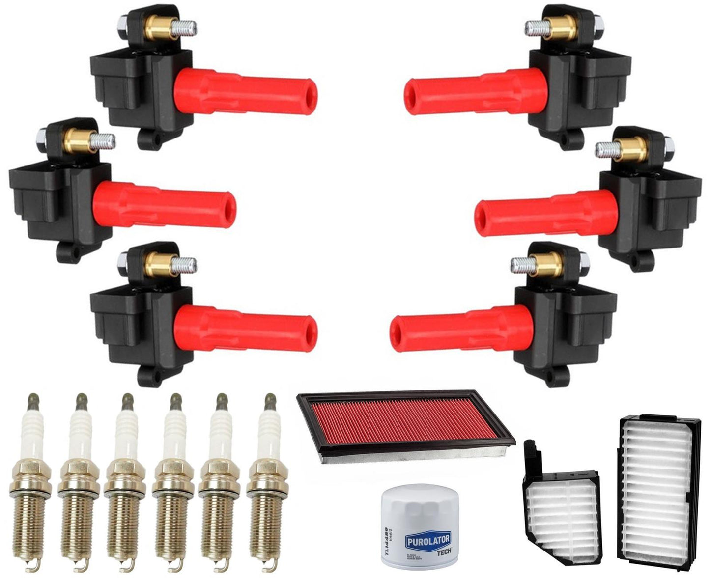 6 bujías y filtros de bobina de encendido directo para Subaru Outback 3.0L 2001-2004