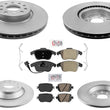 Front and Rear Coated Disc Brake Rotors Brake Pads for Audi Q3 Quattro 16-18