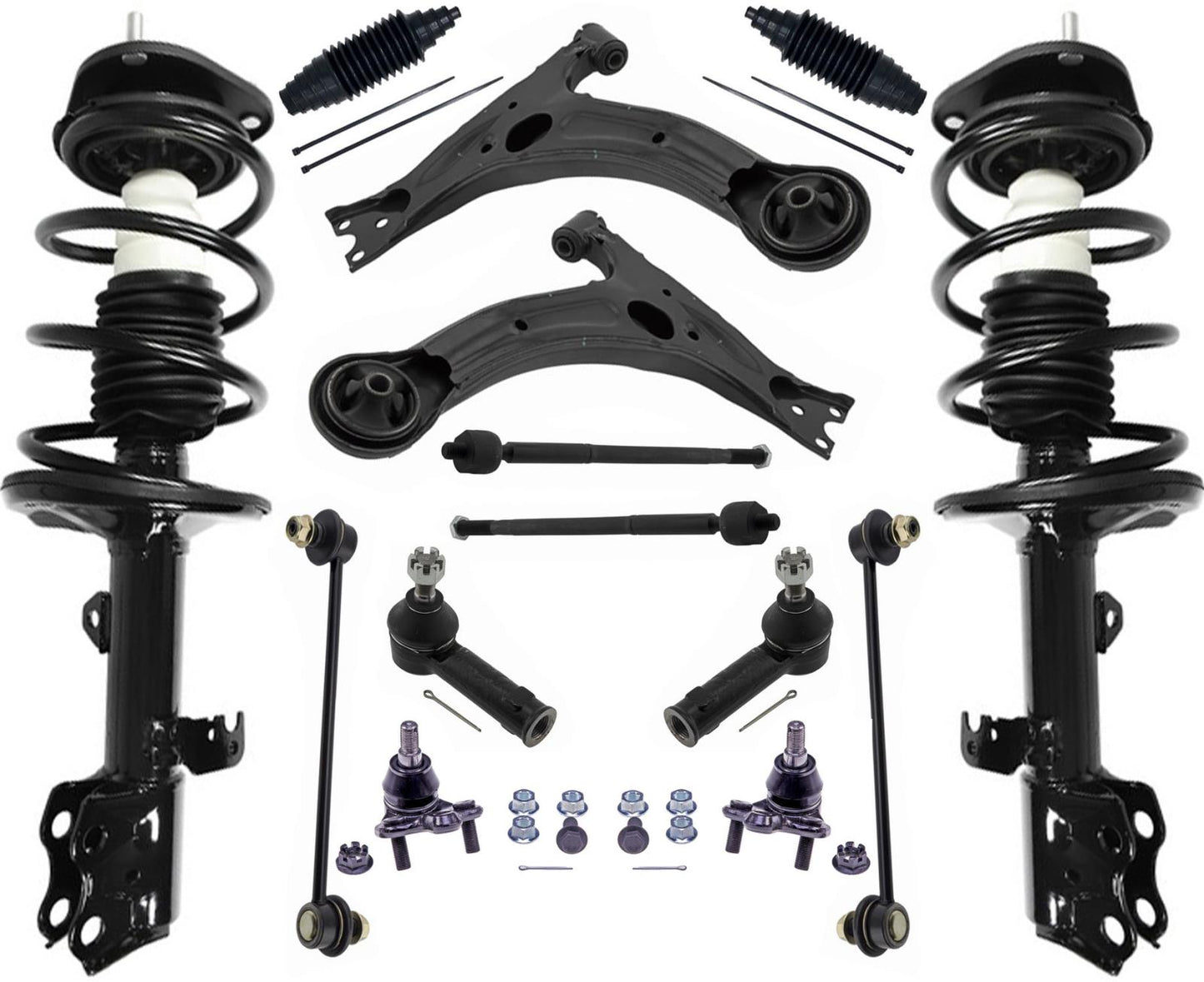 Barras de acoplamiento y enlaces de brazos de control de puntales delanteros para Toyota Matrix 2.4L 2009-2013