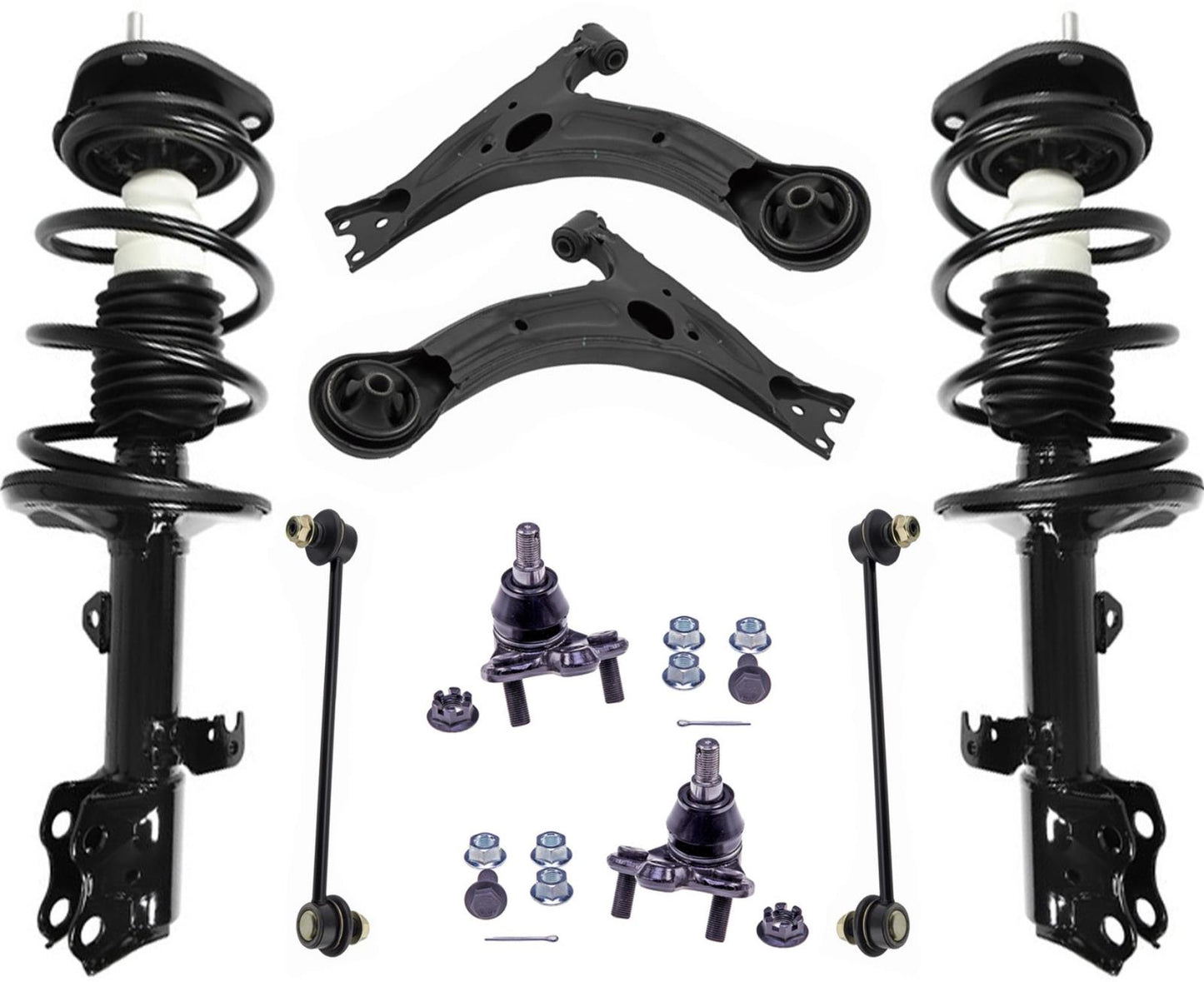 Brazos de control de puntales delanteros, rótulas y enlaces para Toyota Matrix 2.4L 2009-2013