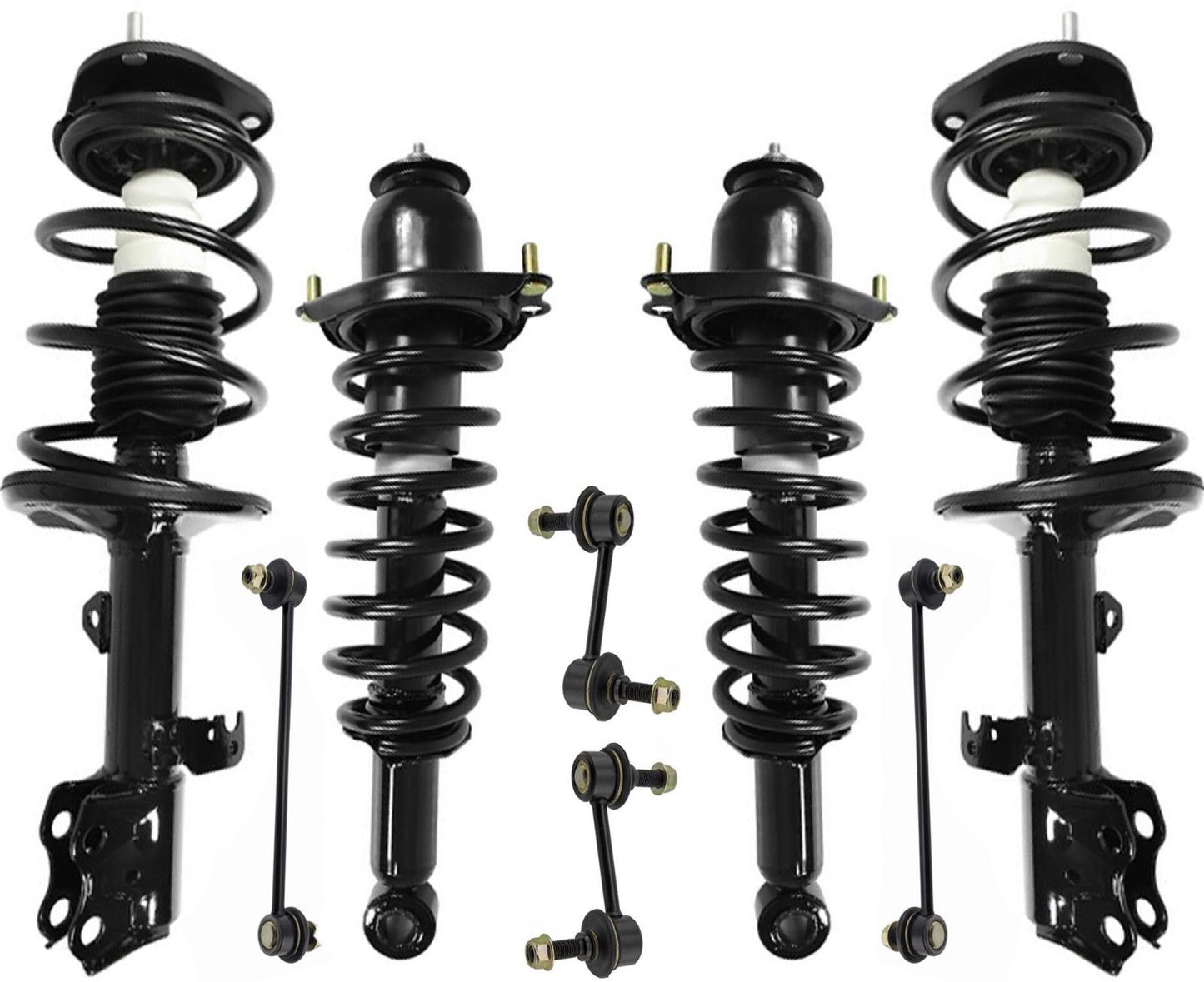 Front & Rear Complete Struts & Links For Matrix 2.4L Front Wheel Drive 09-2013