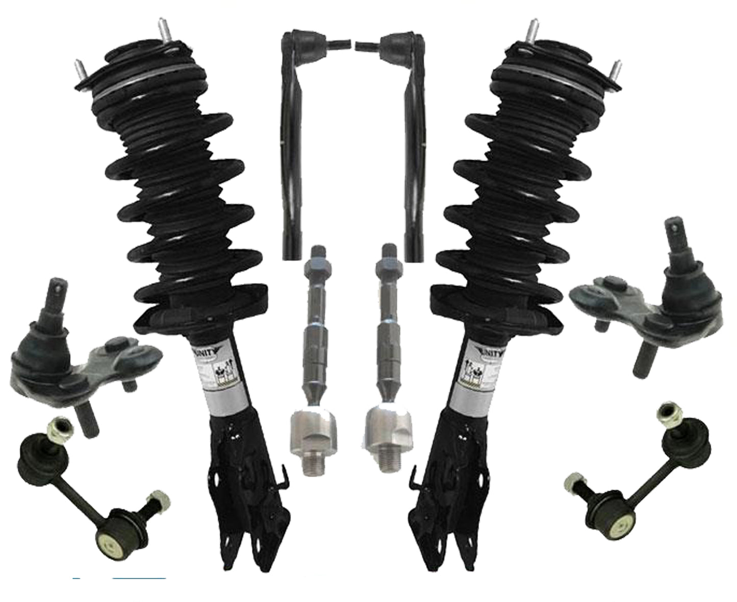 Front Struts Ball Joints Tie Rods & Links For 2006-2011 Honda Civic Sedan LX DX