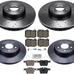 Front & Rear Brake Disc Rotors Pads For Mercedes C300 342MM AMG 2015-2021