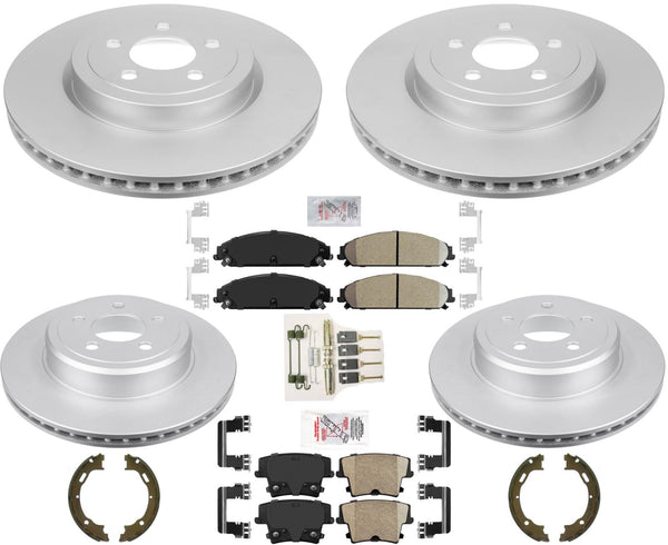 Coated Disc Brake Rotors & Pads For Chrysler 300 ALL WHEEL DRIVE W/ 345MM 05-17