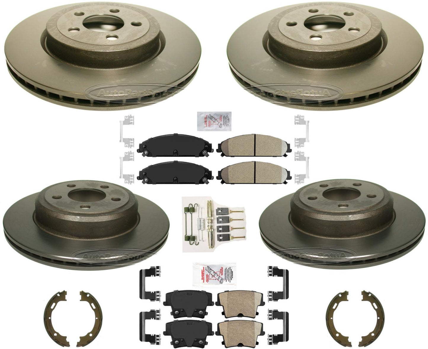 Rotores y almohadillas de disco de carbono para Chrysler 300 con tracción total 2005-2017 con 345 mm
