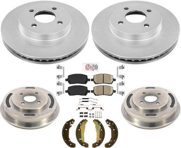 Rotors Brake Pads Drums Shoes Spring Kit For Chevrolet Cobalt 2.2L 09-10 4 Bolt