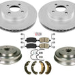 Front Rotors Rear Drum Brakes Pads Shoes For Chevrolet Cobalt 2005-2008 4 Lug