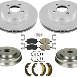 Front Rotors Rear Drum Brakes Pads Shoes For Chevrolet Cobalt 2005-2008 4 Lug