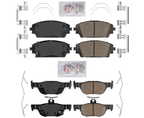 Front & Rear AmeriPro Ceramic Disc Brake Pads for Mazda 3 19-22 Built in Japan