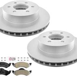 Coated Front Disc Brake Rotors Semi Metallic Brake Pads for Dodge Dakota 00-02