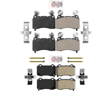 AmeriPro Pastillas de freno de disco delanteras y traseras semimetálicas estilo OE para Tesla S 12-18
