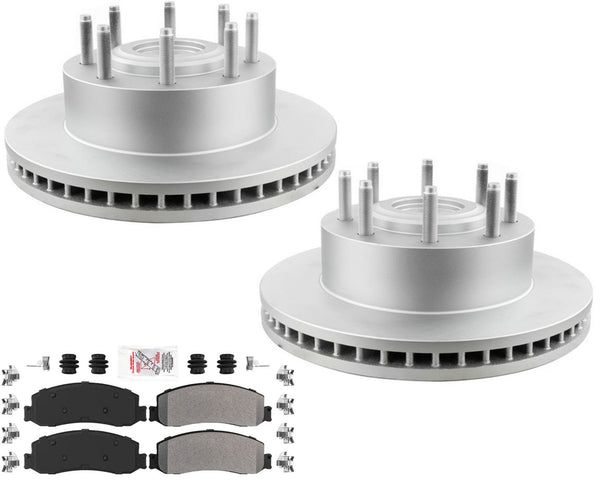 Pastillas de rotores de freno de disco con revestimiento de rendimiento para Ford F250 de tracción trasera 08-13