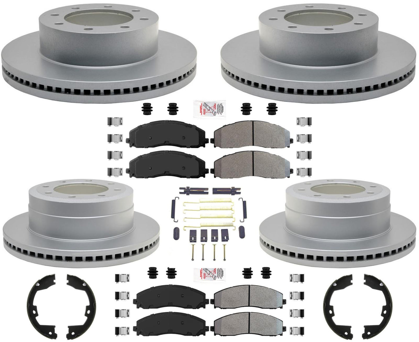 Rotores de freno y pastillas de freno revestidos para Ford F250 Super Duty con tracción en las 4 ruedas 2013-22