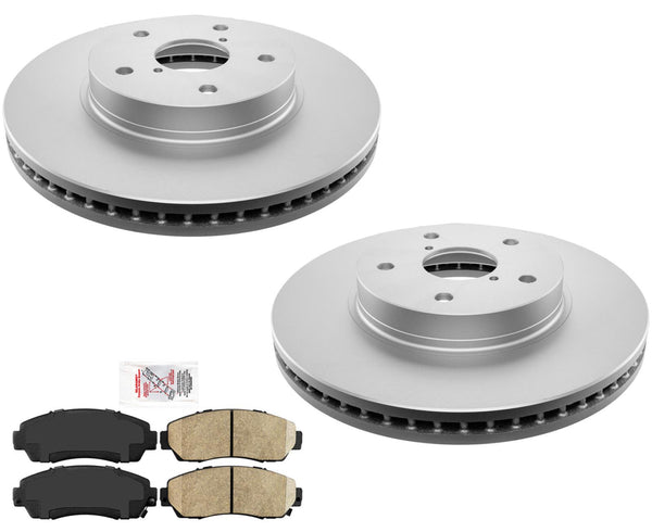 Front Coated Brake Rotors & Ceramic Brake Pads For Subaru Legacy 2.5L 2016-2019