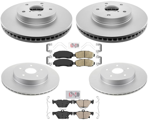 Front & Rear Coated Rotors & Ceramic Brake Pads For Subaru Legacy 2.5L 16-2019