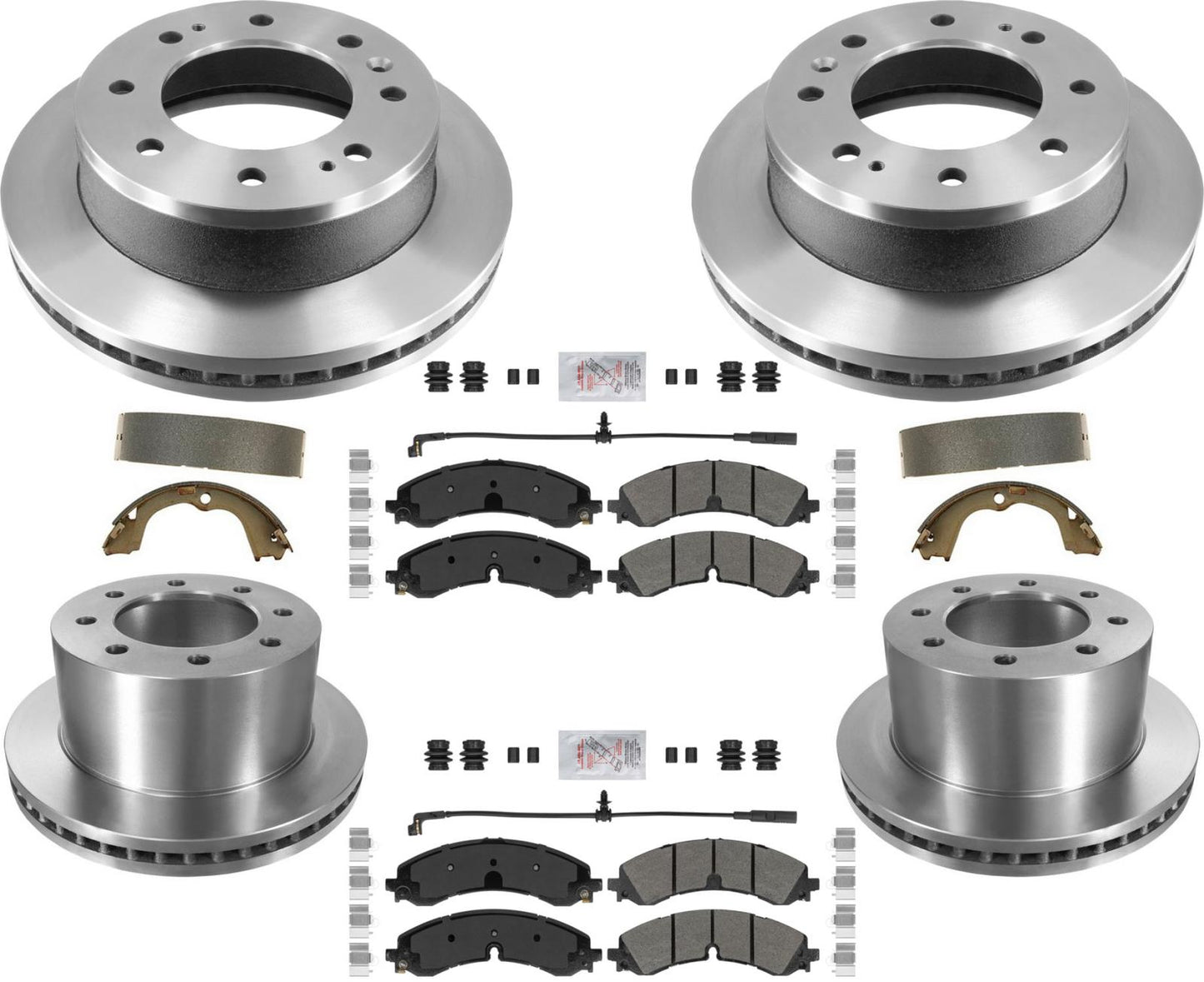 Heavy Duty F&R Disc Brake Rotors Disc Pads for 20-26 GM Silverado 3500HD DRW