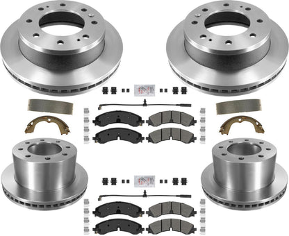 Heavy Duty F&R Disc Brake Rotors Disc Pads for 20-26 GM Silverado 3500HD DRW