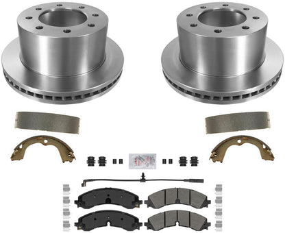 GEO Coated Rear Disc Brake Rotors Disc Pads for 2020-26 GM Silverado 3500HD DRW