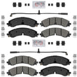 AmeriBRAKES Pastillas de freno de disco delanteras y traseras para Silverado 2500HD 20-23