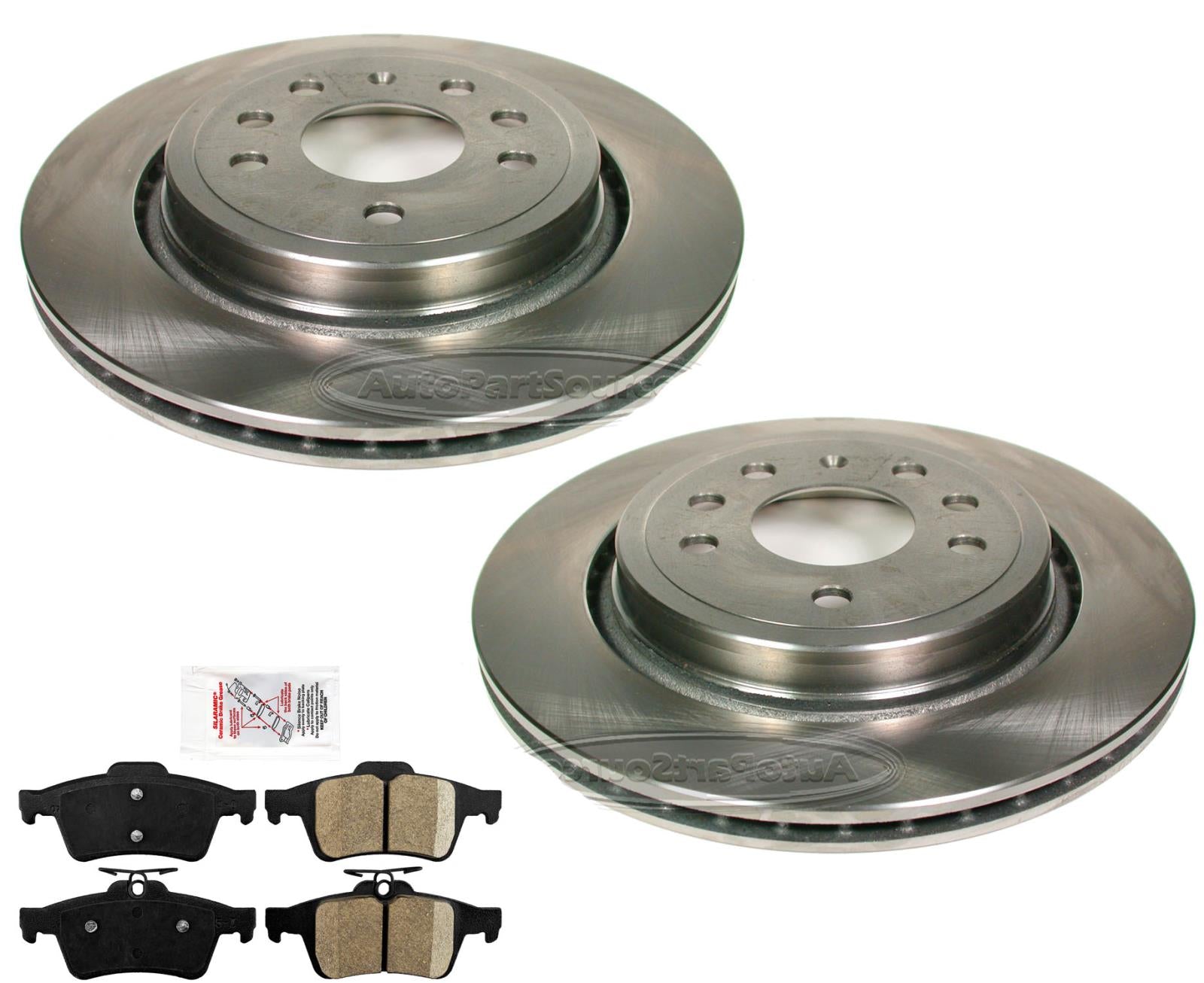 Saab 9-3 9 3 Aero 2.0L 2.8L Vented 292MM Rear Brake Rotors & Ceramic Pads