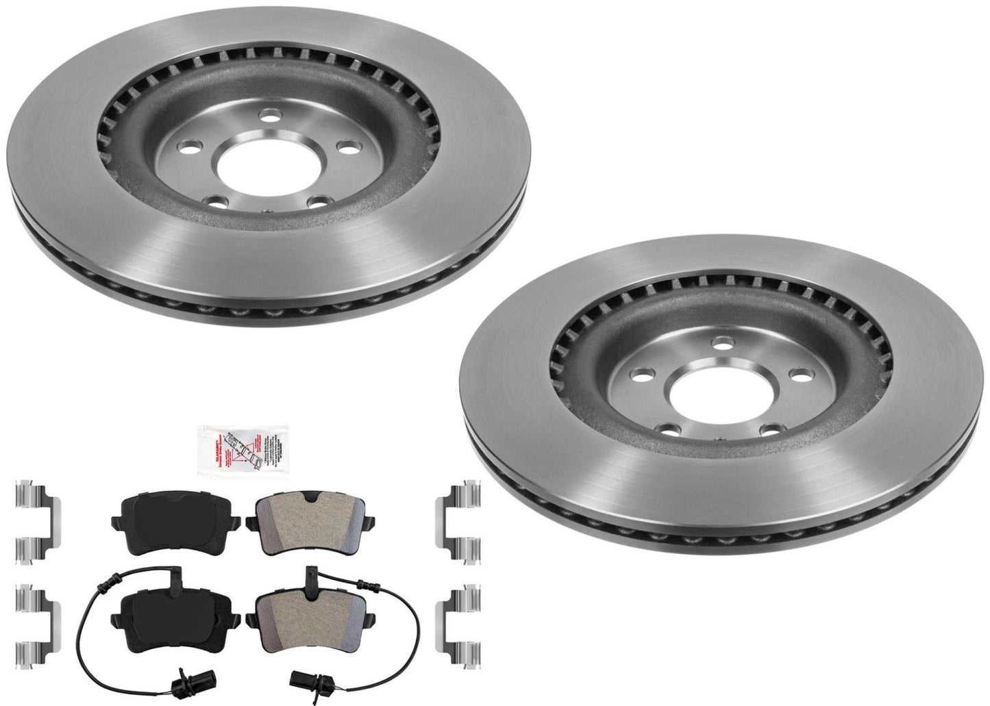 Pastillas de rotores de freno de disco ventiladas traseras con alto contenido de carbono para Audi A6 Quattro 2016-2018